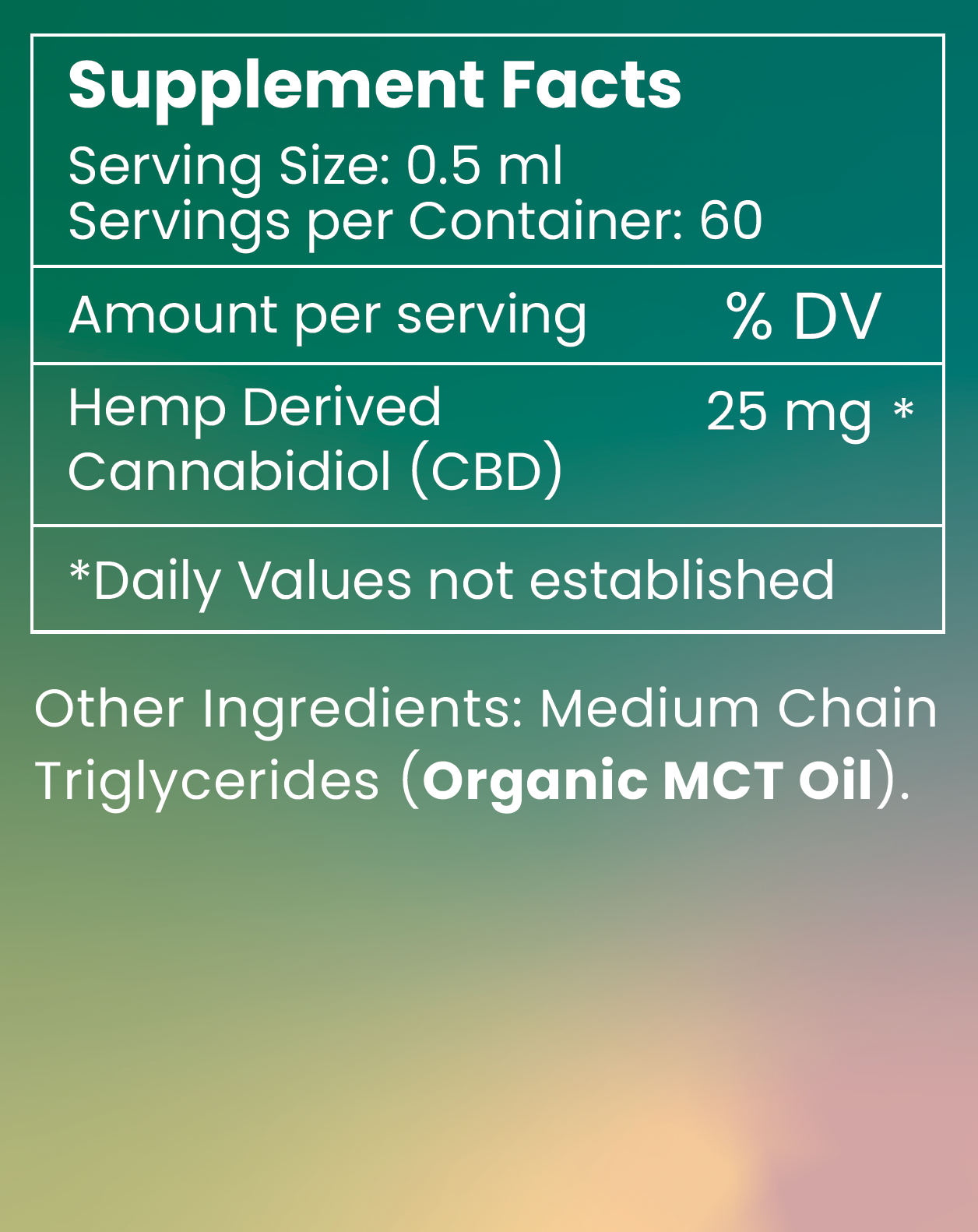 Unwind Supplement Facts